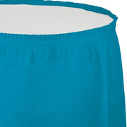 TURQUOISE 14'x29" PLASTIC TABLE SKIRT 1 CT. 