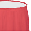 CORAL 14'x29" PLASTIC TABLE SKIRT 1 CT. 
