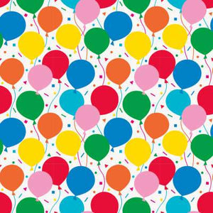 Colorful Balloons Gift Wrap  30" x 5 ft