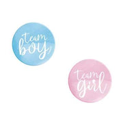 Team Boy or Girl Gender Reveal Buttons 10ct