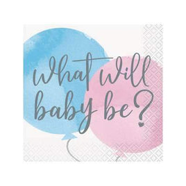 Gender Reveal Party Beverage Napkins 16ct