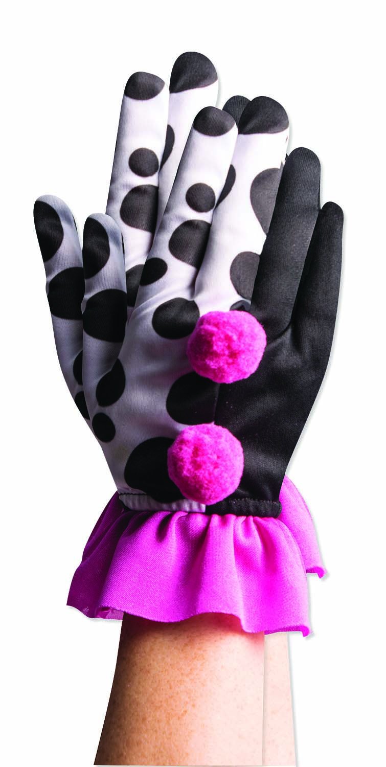 clown handschuhe Harlequin Clown Ruffle Gloves