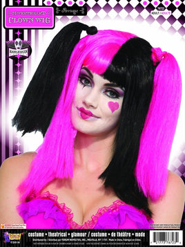 SWEETHEART CLOWN - BLACK AND PINK WIG