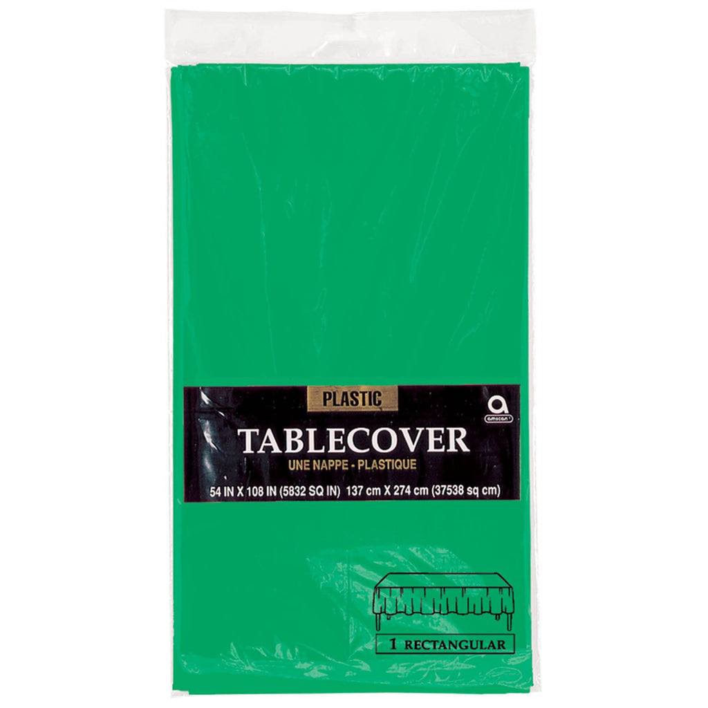 Festive Green 54" x 108" Plastic Table Cover 1 ct.