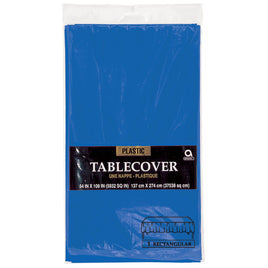 54" x 108" Plastic Table Cover - Bright Royal Blue