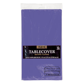 New Purple 84" Round Plastic Table Cover 1 ct.