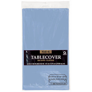 Pastel Blue 54" x 108" Plastic Table Cover 1 ct.
