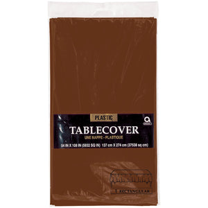 Chocolate Brown 54" x 108" Plastic Table Cover 1 ct.