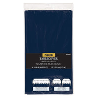 True Navy 54" x 108" Plastic Table Cover 1 ct.