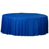 Bright Royal Blue 84" Round Plastic Table Cover 1 ct.