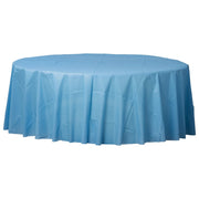 Pastel Blue 84" Round Plastic Table Cover 1 ct.