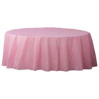 New Pink 84" Round Plastic Table Cover 1 ct.