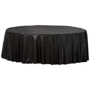 84"Jet Black Round Plastic Table Cover
