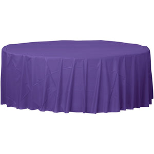 Purple 84" Round Plastic Table Cover 1 ct.