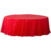 84" Round Plastic Table Cover - Apple Red