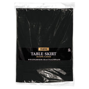 14' x 29" Plastic Table Skirt - Jet Black
