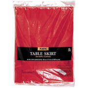 14' x 29" Plastic Table Skirt - Apple Red