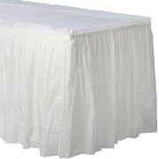21' x 29" Plastic Table Skirt - Frosty White