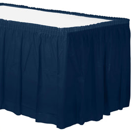 21' x 29" Plastic Table Skirt - True Navy