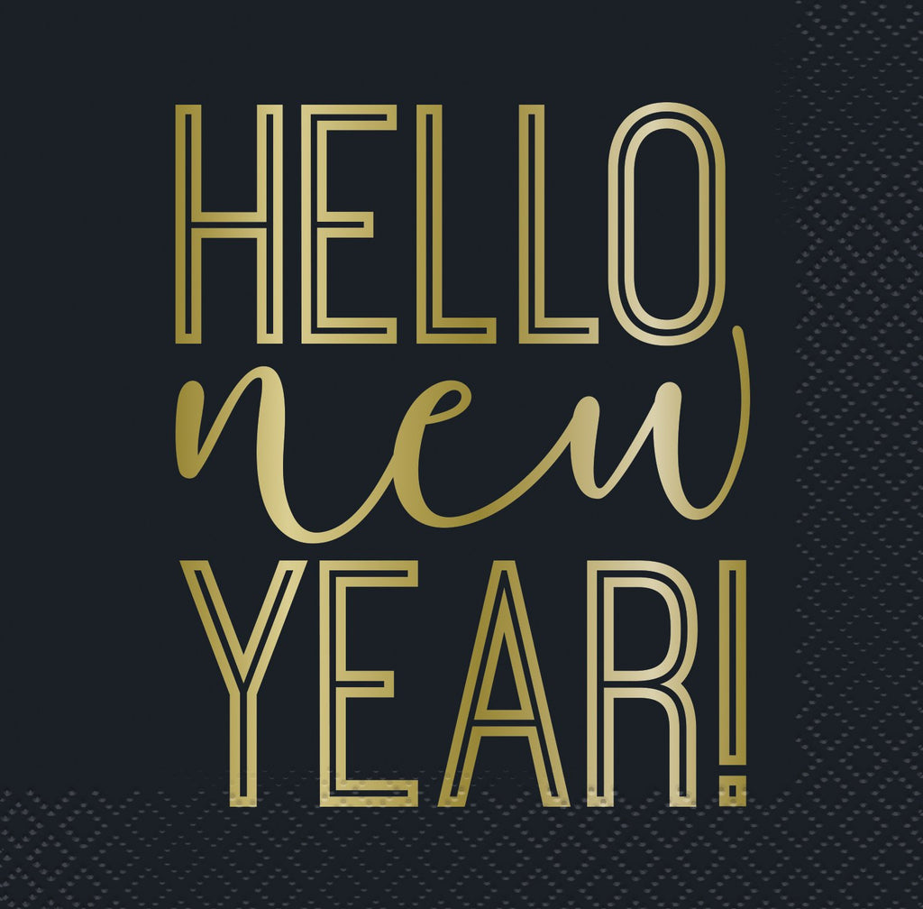 Roaring New Years Beverage Napkins  16ct