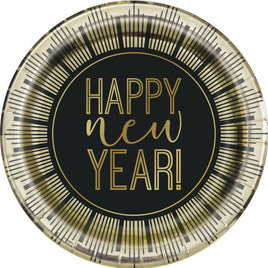 Roaring New Years Round 7" Dessert Plates  8ct - Foil Board