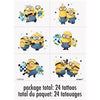 Minions 2 Color Tattoo Sheets  4ct