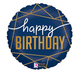 18" Happy Birthday Balloon Navy