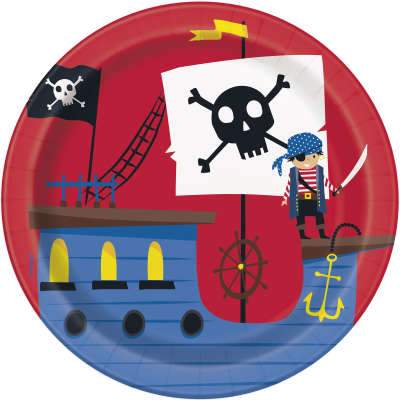 Ahoy Pirate Round 7" Dessert Plates 8ct
