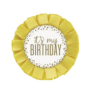 Gold Foil Confetti It's My Birthday" Badge"