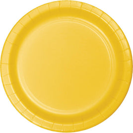 7 in School Bus Yellow Dessert Plates 24 ct