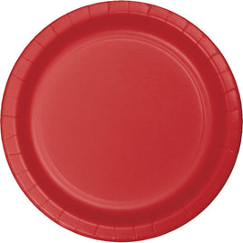 7 in Classic Red Paper Dessert Plate 24 ct