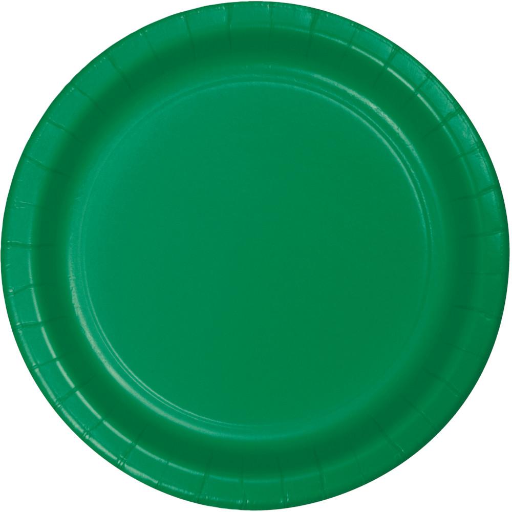 7 in. Emerald Green Dessert Paper Plates 24 ct.  