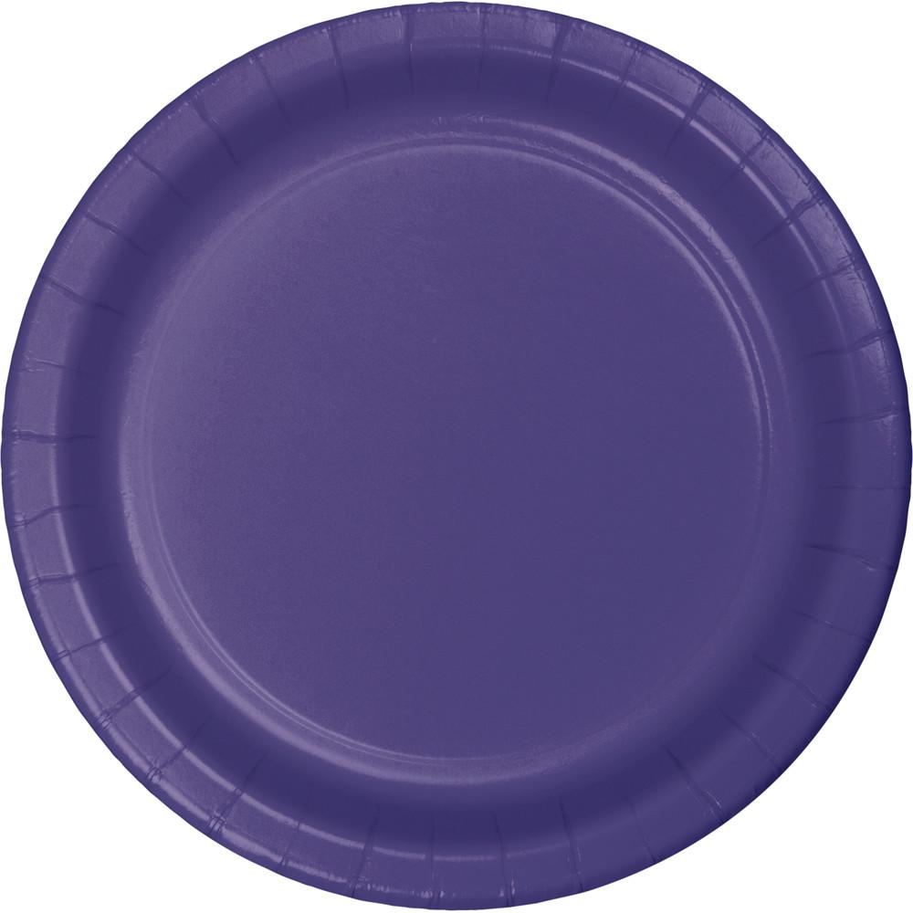 7 in. Purple Paper Dessert Plates 24 ct 