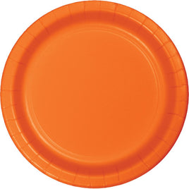 7 in. Sunkissed Orange Dessert Paper Plates 24 ct.