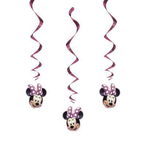 Disney Iconic Minnie Mouse Hanging Swirl Decorations 26" 3ct