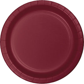 BURGUNDY PAPER DESSERT PLATES 24 CT. 