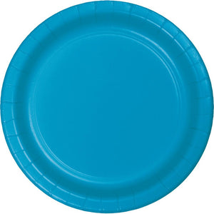 7 in. Turquoise Paper Dessert Plates 24 ct 