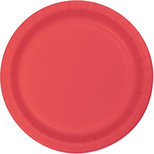 CORAL PAPER DESSERT PLATES 24 CT. 