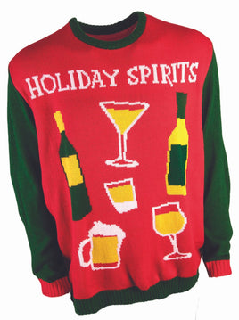 CHRISTMAS SWEATER HOLIDAY SPIRITS=XLARGE