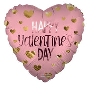 18" Pink and Gold Heart Shaped Foil Balloon