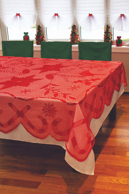 Christmas Red Lace Tablecover