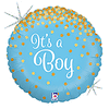 18" GLITTER ITS A BOY HOLOGRAPHIC