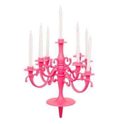 Hot Pink Candelabra Cake Toppers & Birthday Candles