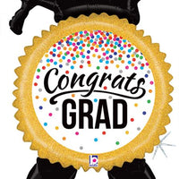 40" CONGRATS GRAD RIBBON SHAPE JUMBO FOIL BALLOON