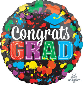21" GRAD PAINT SPLOTCH FOIL BALLOON