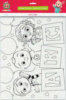 Cocomelon Coloring Placemats 8 ct.
