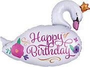 29" HAPPY BIRTHDAY BEAUTIFUL SWAN SHAPE