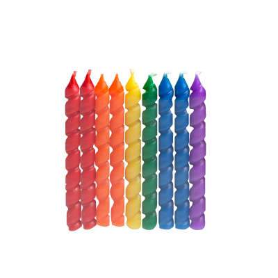 Rainbow Spiral Birthday Candles 10ct