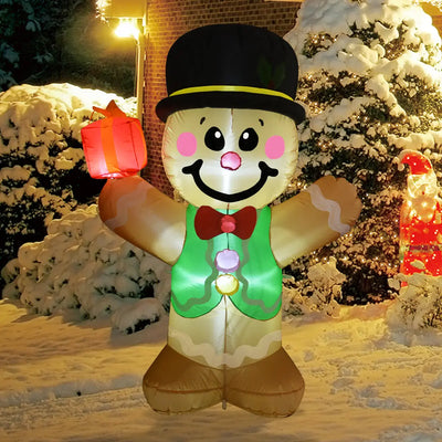 5ft. Christmas Inflatable Gingerbread Man Cookie with LED