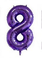 34" PURPLE NUMBER MYLAR/FOIL BALLOON